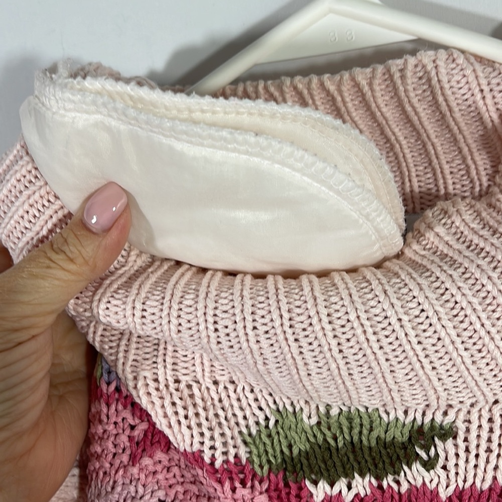 Cottage Core Pink Floral Sweater Size Medium - Picture 6 of 10